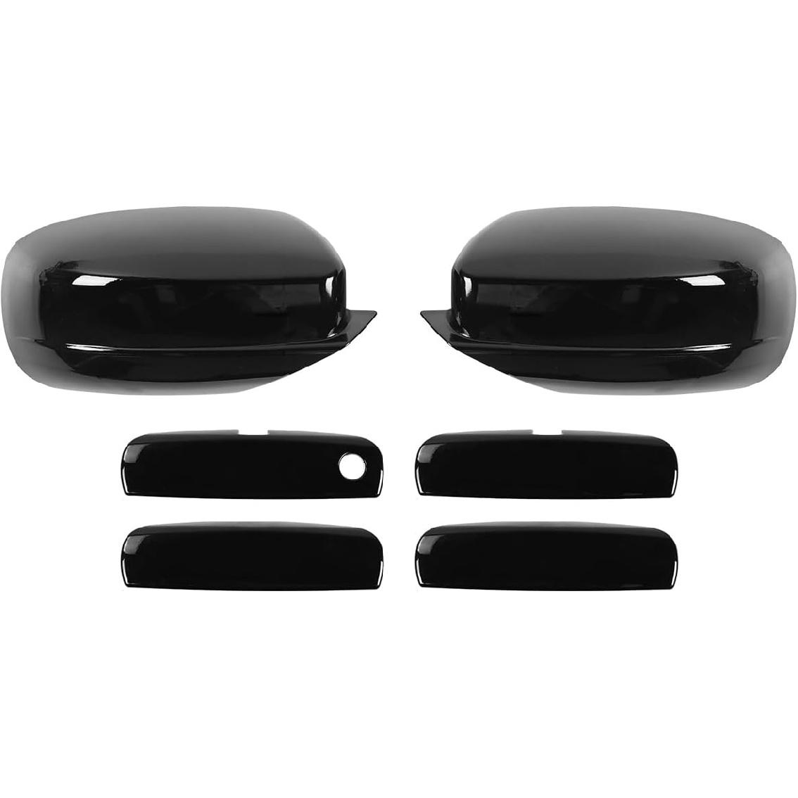 Carbon Fiber Exterior Side View Mirror Covers Caps & Door Handle Covers Trim Fit for 2010- 2024 Dodge Charger чёрный
