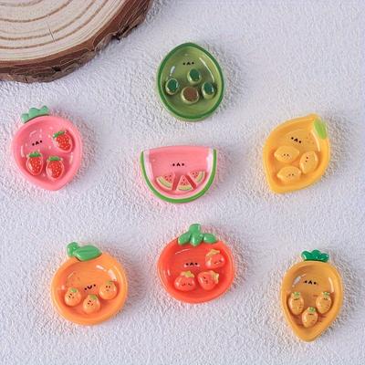 Vegetables Fruits Plates DIY Hair Clips Keychains Food Toys Refrigerator Stickers Materials