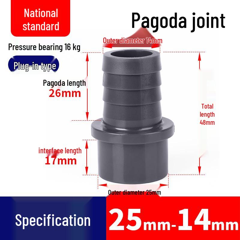 UPVC Pagoda Quick Connect Hose Reducing Fitting - Straight Male Thread (PVC-U)