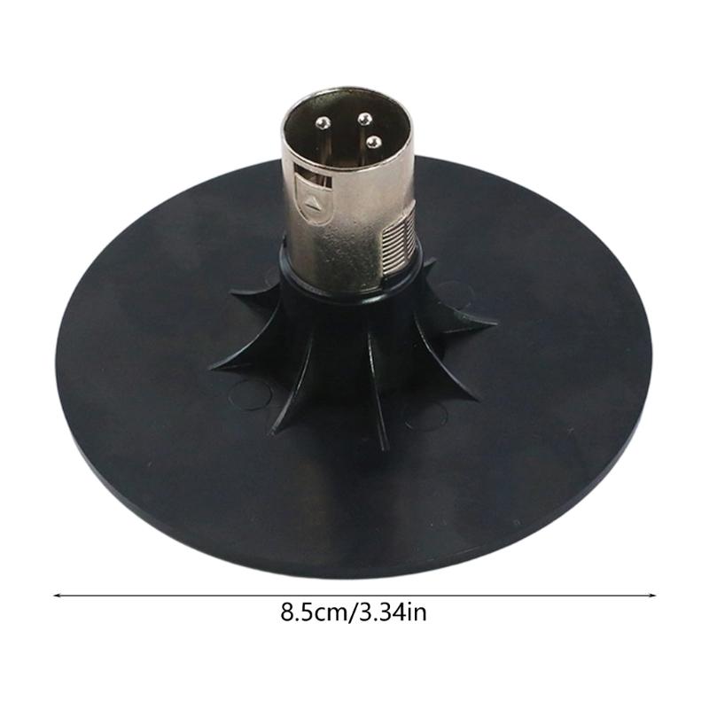 Suction Cup Adapter with 3 Pin Metal Connector Black Round Base 8.5Cm/3.34in for Love Machines Accessories Setups and Spare Part Storage