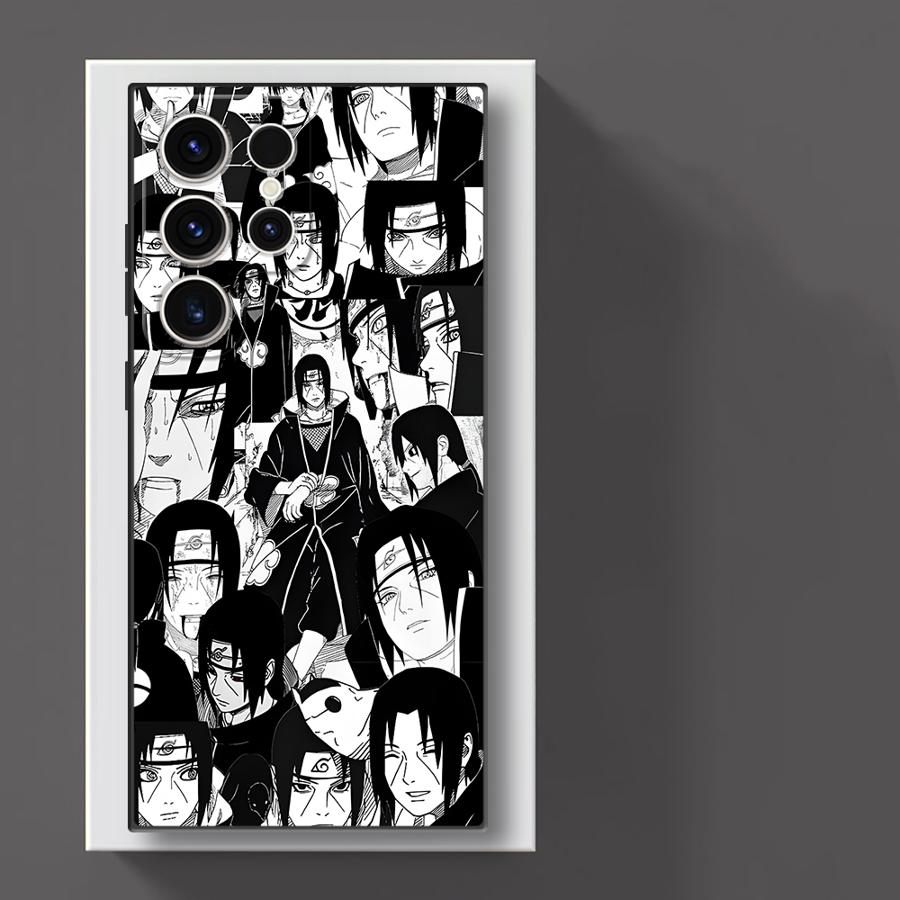 

Case for Samsung Galaxy S24 Plus S23 Ultra S20 S25 Edge S21 FE Black Soft Phone Cover Manga Uchiha Itachi Logo Galaxy S23+
