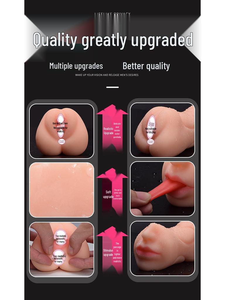 Double-Headed Silicone Male Masturbator with Realistic Features