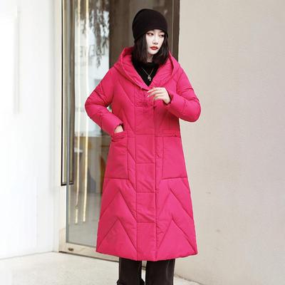 Frauen Herbst Winter Mit Kapuze Hals Langarm Einfarbig Einreiher Knoten Lose Warme Lange Mantel