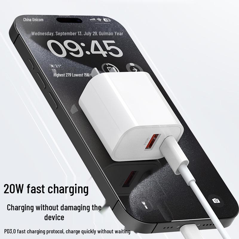 Compatible with Apple 20W PD Charger Head, 3C Certified for iPhone 15 Fast Charging