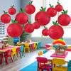Fruit Lantern Chinese Style Red Fruit-Shaped Hanging Paper Lantern Decoration for Back To School Classroom Home Party Decor