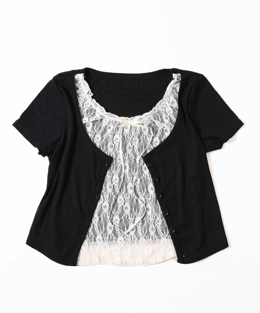 WEGO PHILLY Lace Layered Faux Summer Girly Size Pink Cardigan, Cardigan, Women's, F,