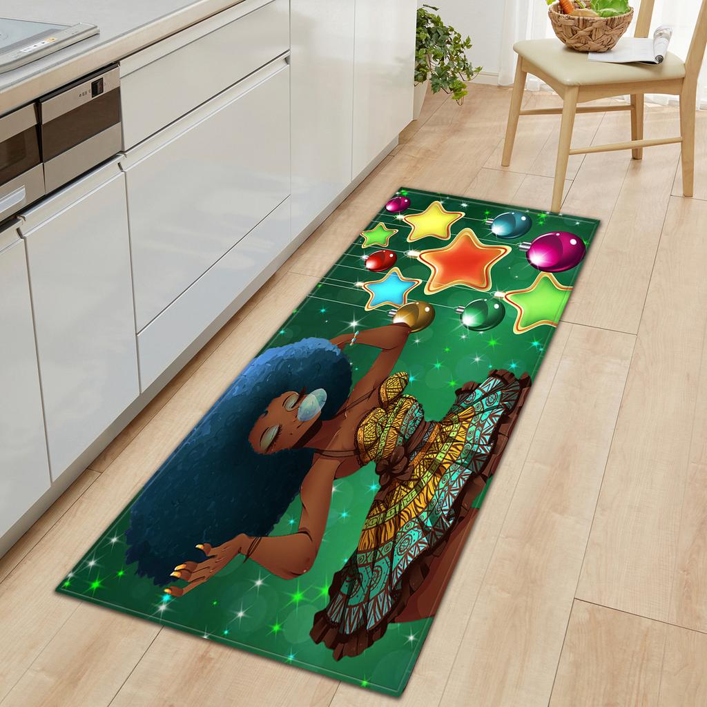 African Women'S Theme Carpet Long Floor Mat Doormat