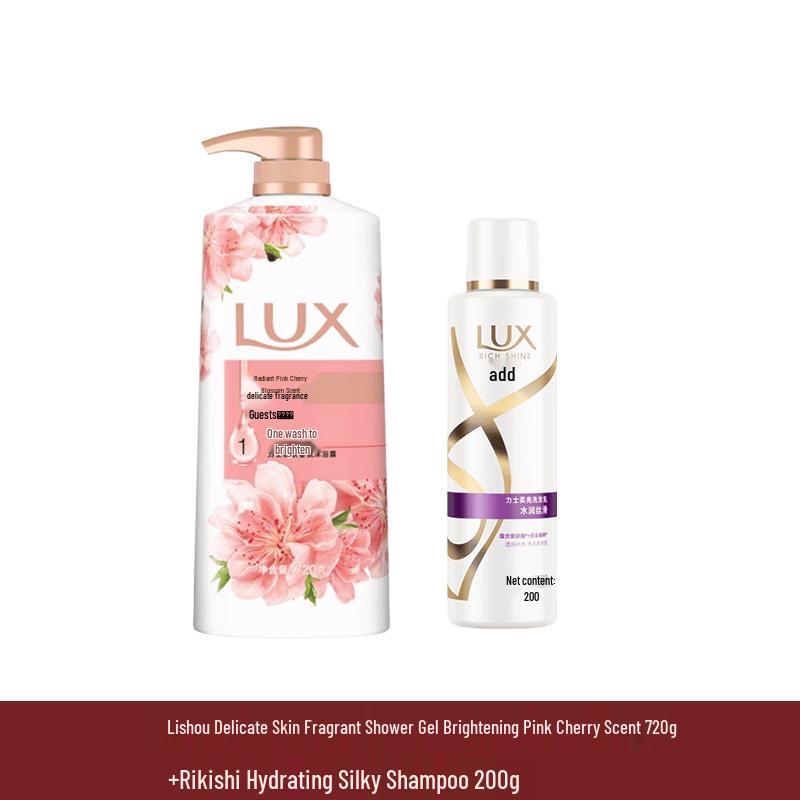 Lux Cherry Blossom Shower Gel & Silky Smooth Shampoo Set