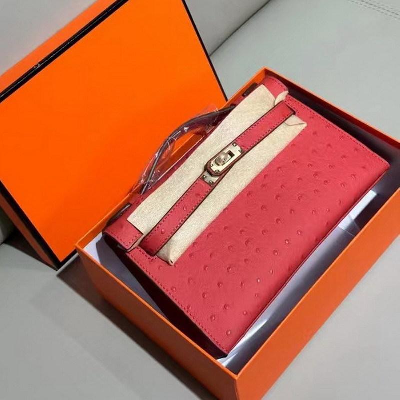 Nuova borsa da donna in vera pelle, borsa a mano in pelle bovina primo strato con motivo struzzo, borsa a tracolla da donna