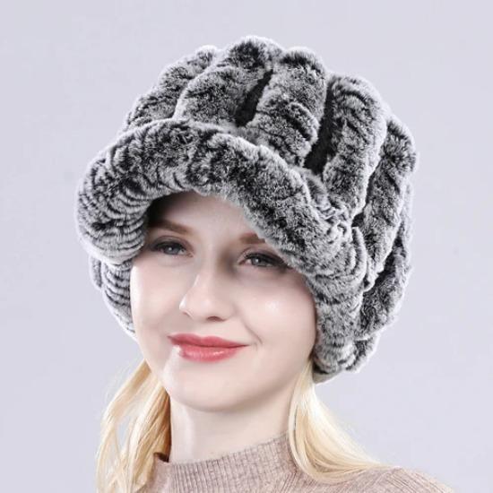 

Женская шапка из натурального кроличьего меха рекс Зимняя вязаная шапка из натурального кроличьего меха рекс Россия Женские теплые шапки-бини из натурального меха