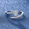 Exquisite Heart Ring for Women with Shiny Zirconia - Versatile Light Luxury Style Index Finger Band