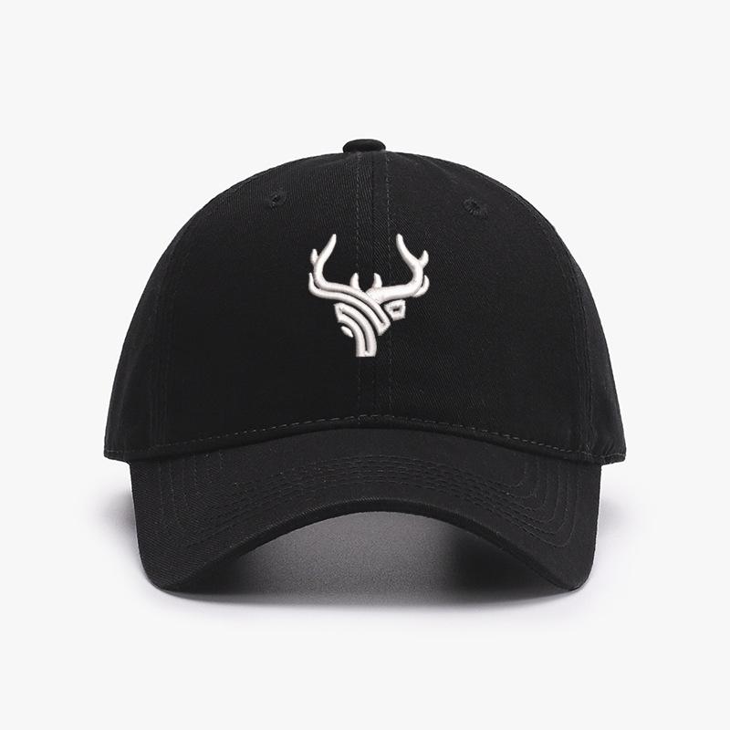 Embroidery Antlers Symbol Unisex Baseball Cap Soft Cotton sun hats Women Adjustable Snapback sunbonnet Adult cap Headwear