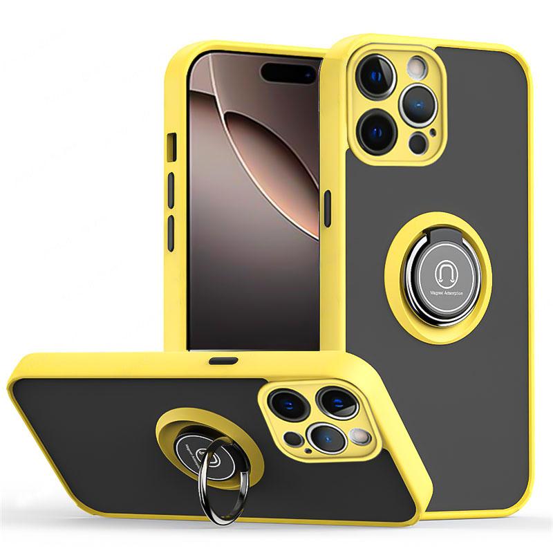 

Матовые магнитные чехлы-кольца для телефонов iPhone 16 13 12 11 Pro Max Mini 16E Противоударный чехол для iPhone 15 14 Pro Max 16 Plus Чехол iPhone 15 Pro Max жёлтый