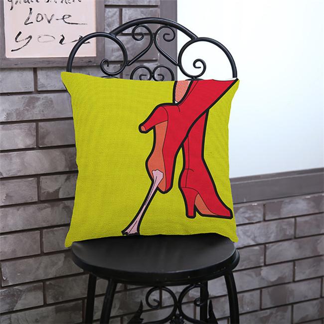 Pop Nordic Cotton Linen Throw Pillow Case Sexy Woman Lips Beautiful Girl Weep Comic Sofa Decoration Cushion Cover Cojines