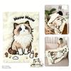 Cute 2D Cat Flannel Blanket, Soft Fuzzy Kawaii Kitten Throw Blanket, Cartoon Shark Hat Ragdoll Cat Nap Blanket for Sofa Office B