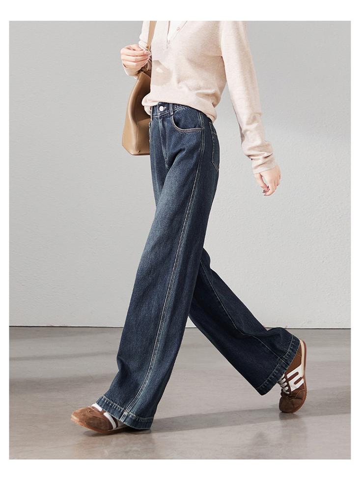 Cotton High-Waisted Wide-Leg Jeans for Women