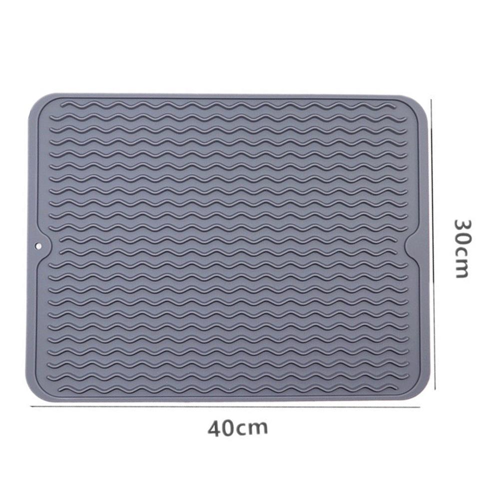 40 X 30 Cm Silicone Dish Drying Mat Rectangle Dish Draining Mat Dish Drying Pad Dish Rack Mat for Kitchen Counter