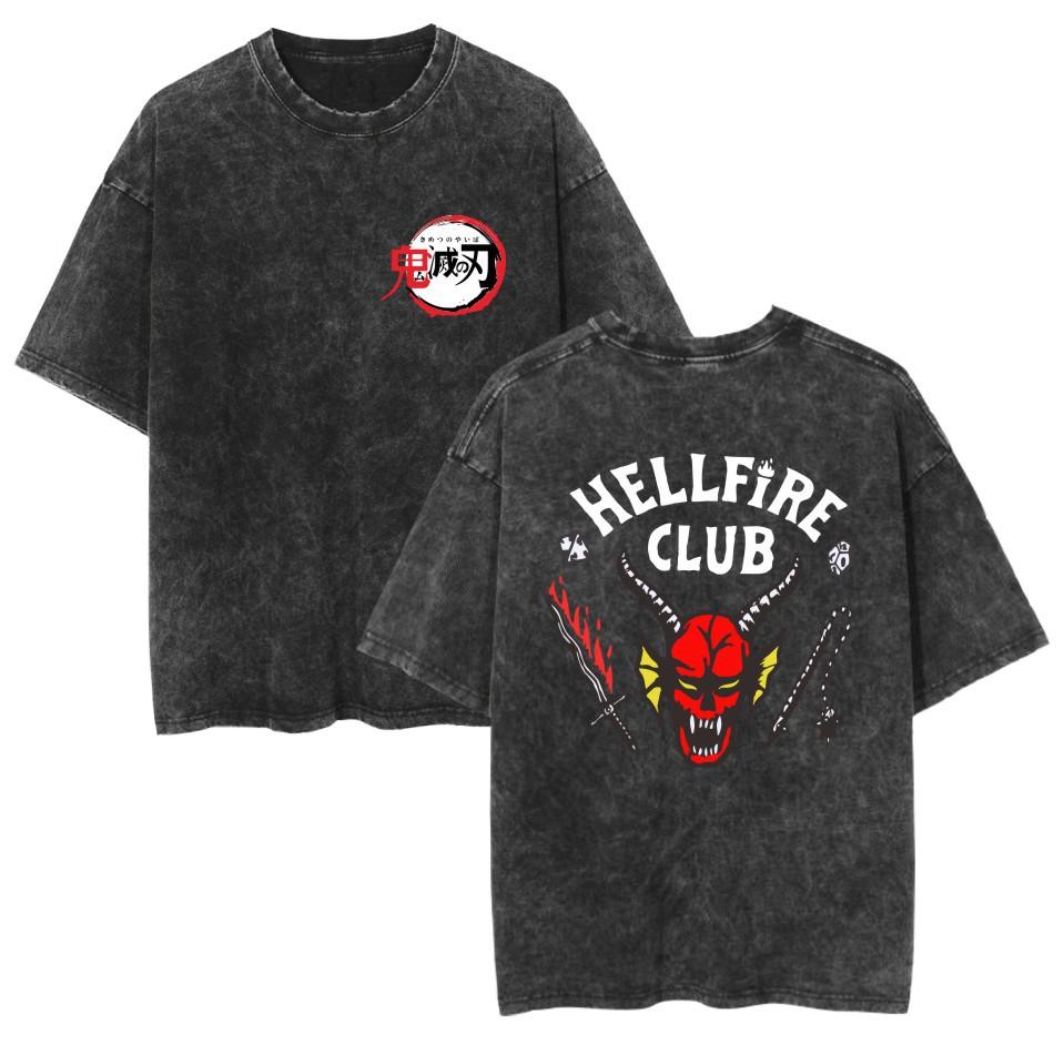 Anime Demon Slayer Kamado Nezuko Kawaii Printed T-shirt Men Women Casual Tshirts Washed Cotton Tee Harajuku Male Manga T Shirt