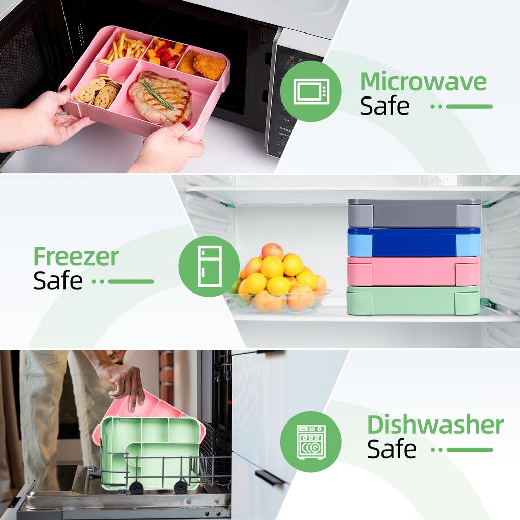 1 szt. Pudełko śniadaniowe Bento o dużej pojemności Pojemność Pudełko Bento do mikrofalówki Szczelne Uszczelnianie Przenośny Dzielony Pojemnik na żywność Utrzymujący świeżość