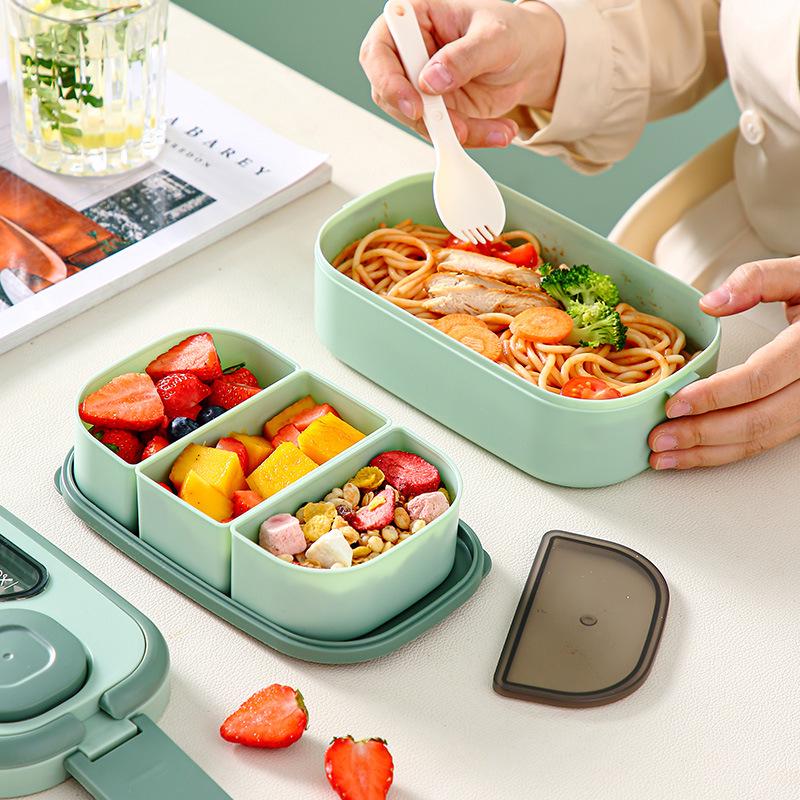 Microwave-Safe Multi-Layer Lunch Box with Cutlery and Food-Grade Fresh-Keeping Box