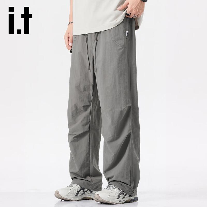 

izzue it Мужские летние тонкие плиссированные повседневные брюки 2XL