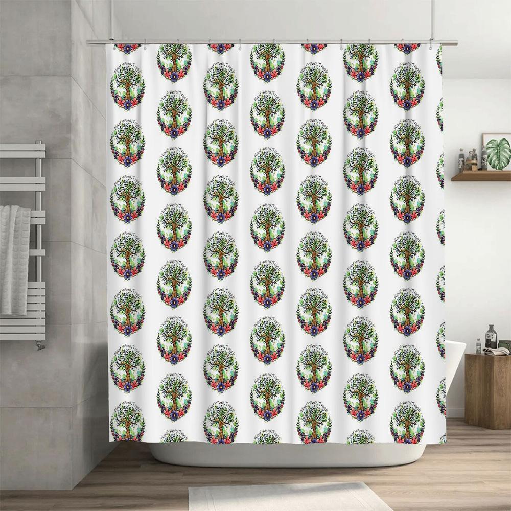 Vintage Tree of Life Shower Curtain Botanical Nature Forest Backdrop Bathroom Decor Tapestry Waterproof Washable Home Decor