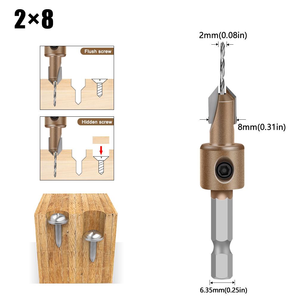 Professional Grade Blind Hole Drill Alloy Drill Bit Woodworking Deep Hole Drill Bit Screw Installation Step Drill Bit