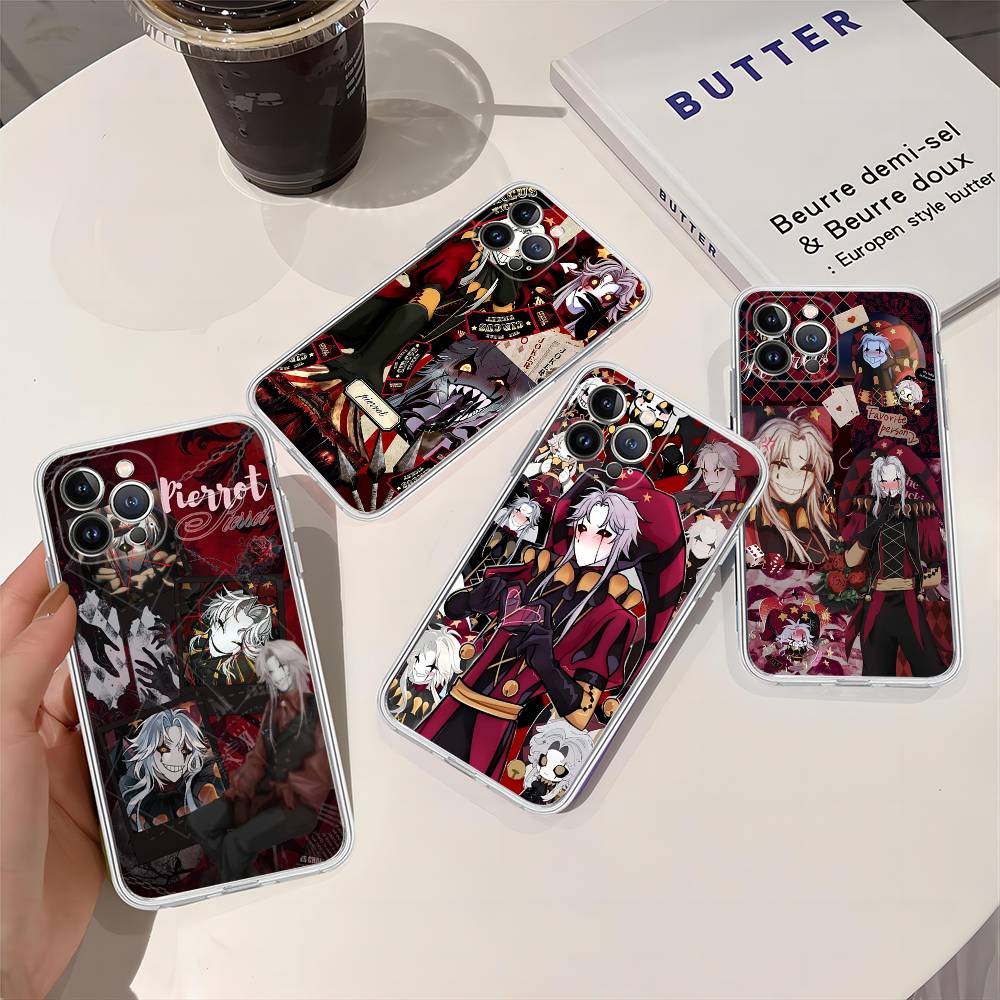 Anime The Freak Circus Pierrot Transparent Phone Case For IPhone 16 15 14 13 12 11 Pro Max Plus Soft Cover