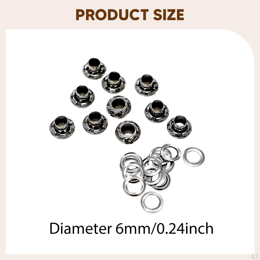 10 Eyelets with Washers – Easy-to-mount Metal Eyelet Set for Bags, Shoes, Upholstered Furniture