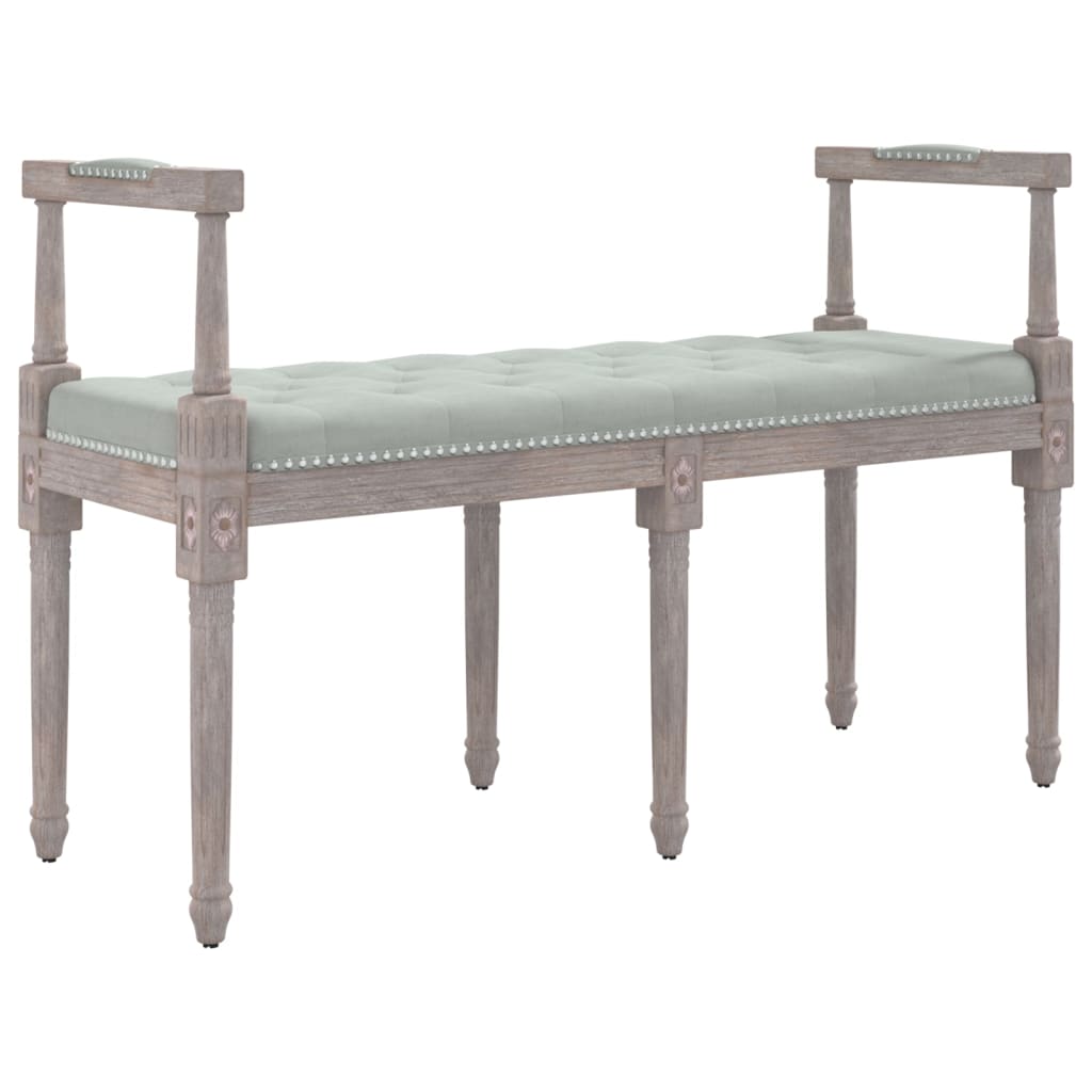 Bench Light Grey 110 X 40 X 70 Cm Velvet