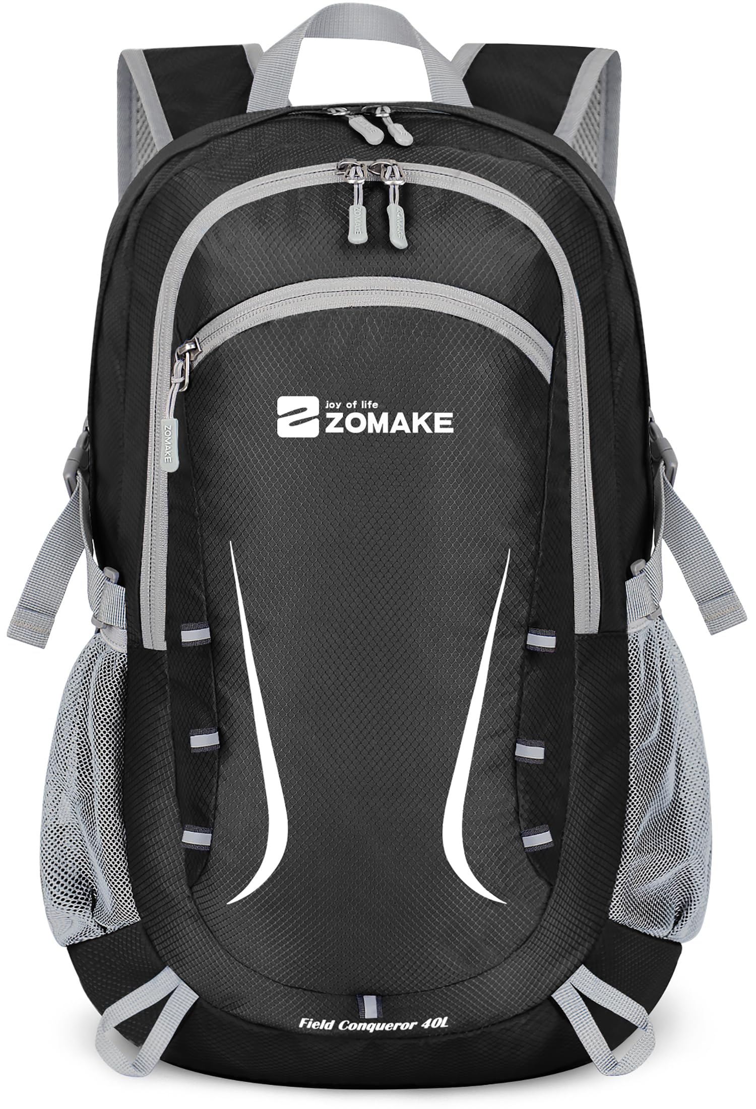 

ZOMAKE Foldable 35L Large Convenient for Outdoor and Commuting Backpack, Capacity, Lightweight, Waterproof, Compact, Activities, Travel, Camping, чорний