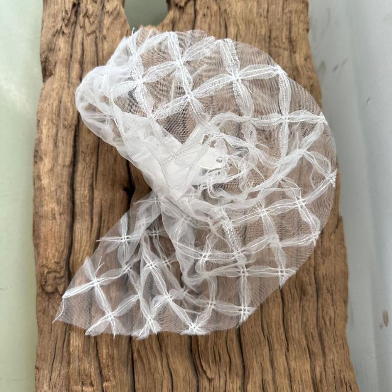 Square Lace Net Fabric Transparent Netting 3D Embroidery DIY Wedding Dress Formal Dress Stage Costume Accessories