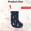 Christmas Decoration Fireplace Hanging Stocking 1pc Navy Blue Christmas Stocking Ornament with Santa Claus Hanging Decor