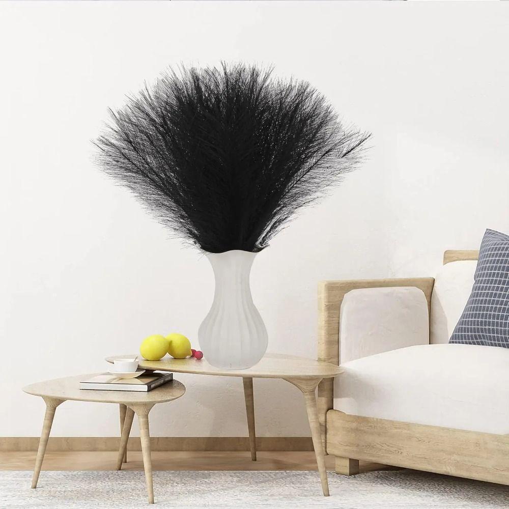20Pcs Fluffy Texture Faux Plant Reed 50cm/22in Tall Pampas Grass Bouquet  Home Decoration