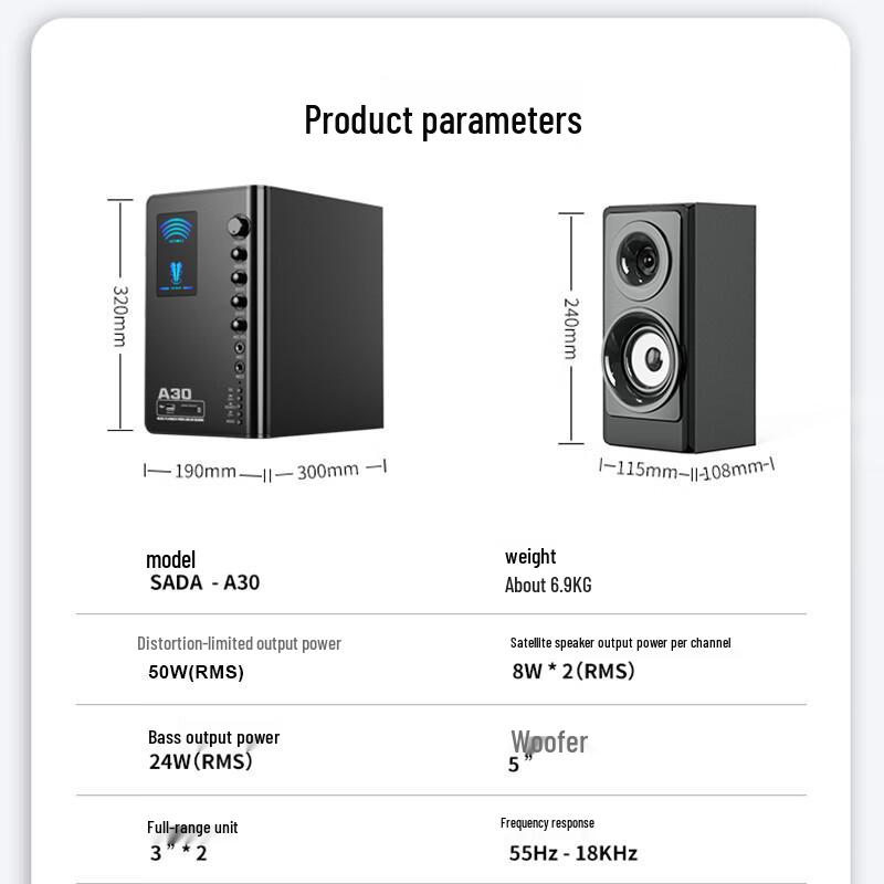 SADA Stolový Domáci Kino Bluetooth Multimediálny Reproduktor CN zástrčka (adaptér súčasťou)