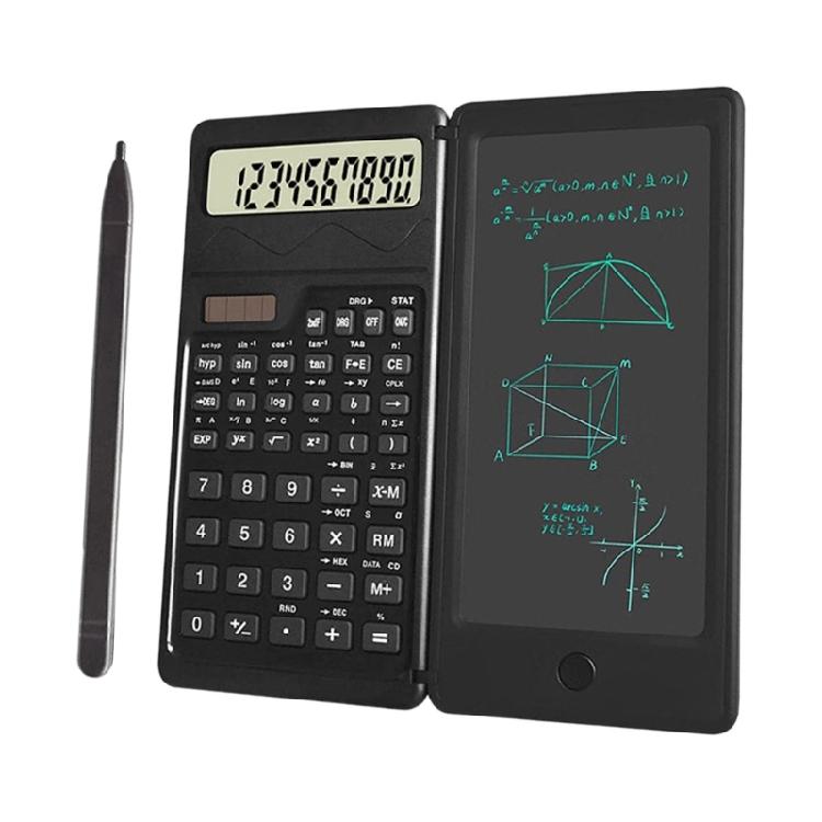 Writing Pad Scientific Calculator 2 In 1 Tool 65mm Display Screen Solar or Battery Power For Work Study