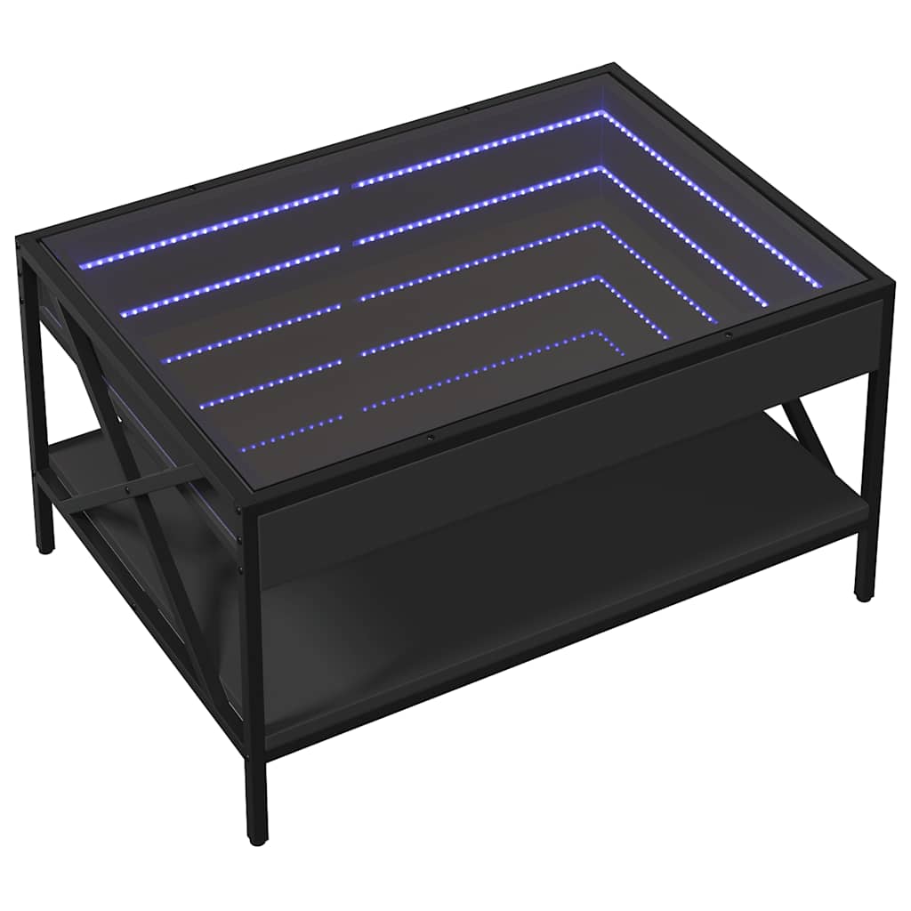 Stolik Kawowy Z Led Infinity, Czarny, 70X50X38 Cm