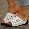 Sommer Keilabsatz Dicksohlige Damen Schuhe Ein-Fuß Ausgehöhlte Lässige Damen Sandalen