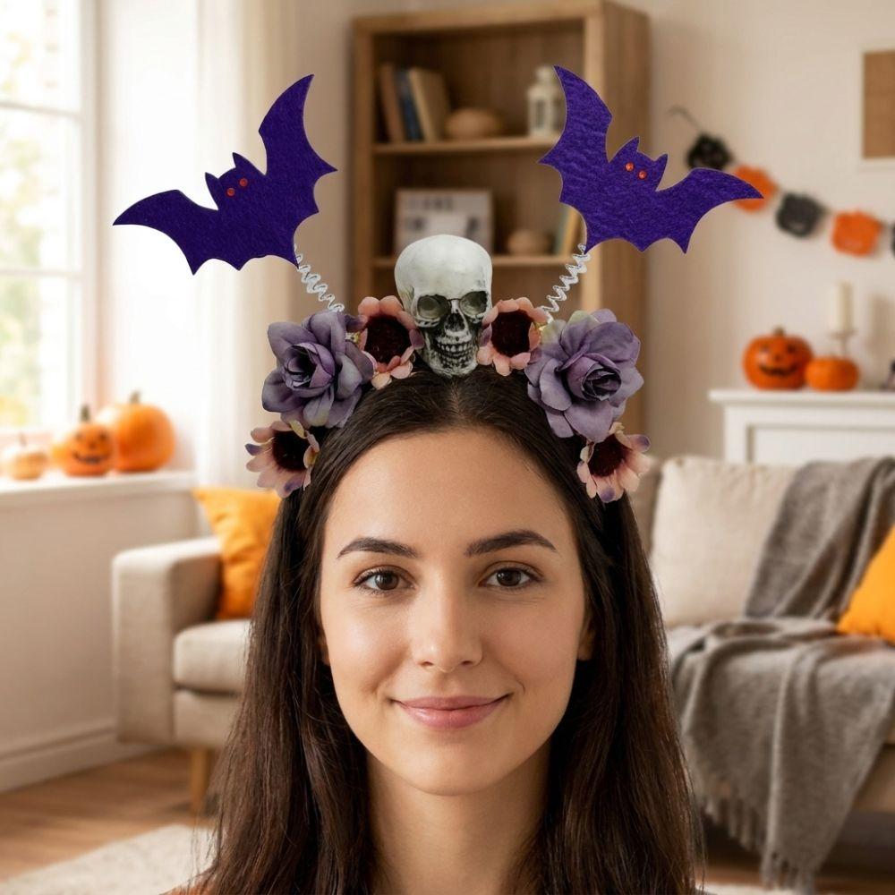 Adjustable Halloween Hair Bracelet Lightweight Hair Band Playful Vibe Skeleton Headband Role Play