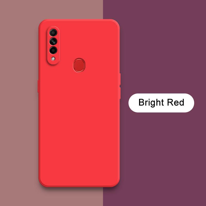 

Квадратный жидкий силиконовый чехол для камеры OPPO A8 A31, защитный 360-градусный противоударный мягкий чехол для телефона OPPOA8 OPPOA31, модная сумка-корпус OPPO A31 ярко-красный