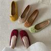 Fashion IPPEUM Velvet Ballet Flats Mary Janes Shoes For Women 2025 New Summer Ballerinas Zapatos Mujer