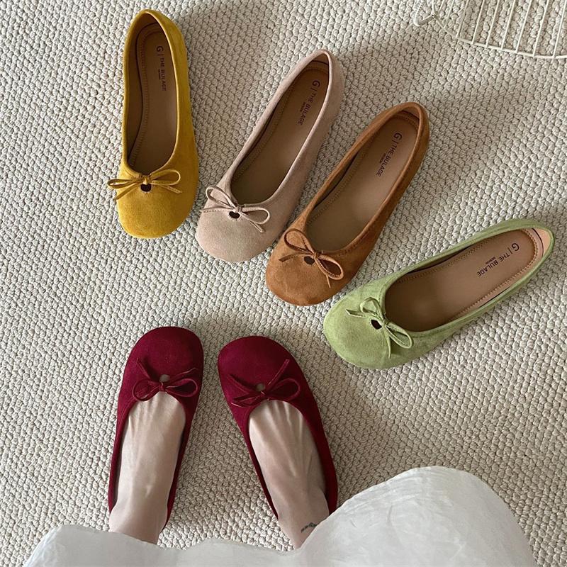 Fashion IPPEUM Velvet Ballet Flats Mary Janes Shoes For Women 2025 New Summer Ballerinas Zapatos Mujer