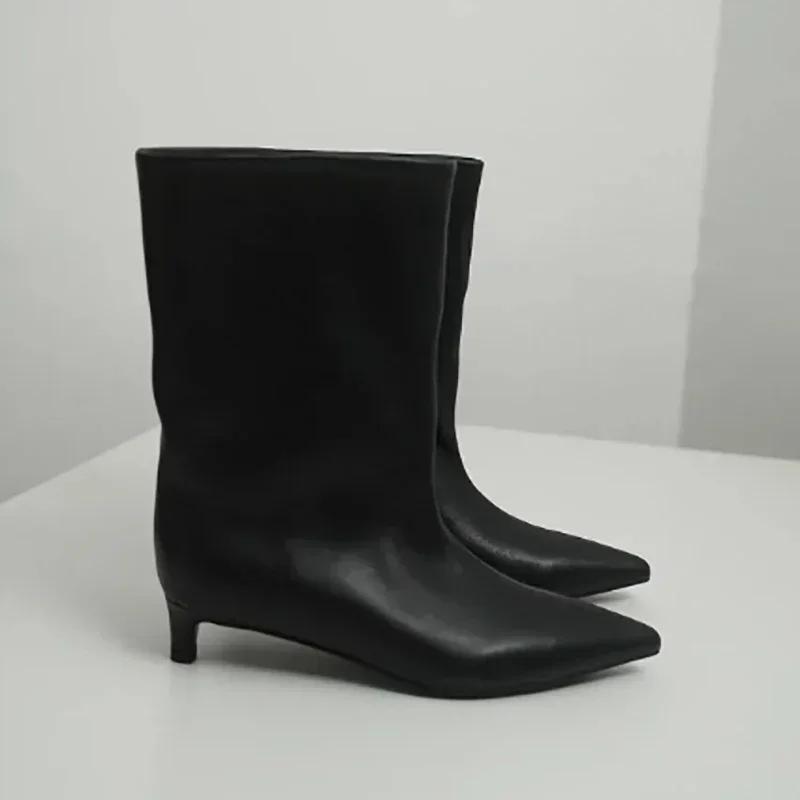 Fashion Designer Women Ankle Boots Fashion Square Low Heel Dancing Party Prom Shoes Laides Concise Slip On Short Booties