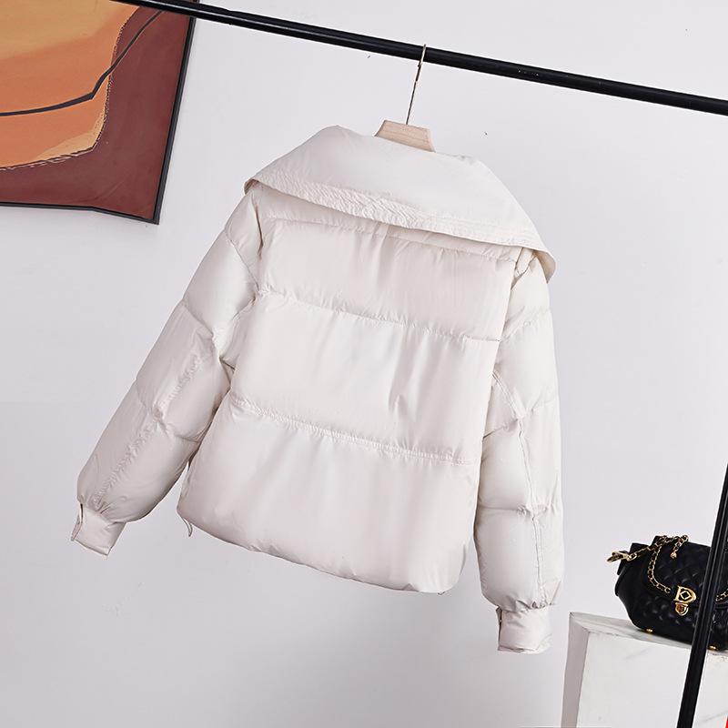 Down and cotton jacket women's new loose and thickened winter bread jacket plus-size season jacket 2025 fall/winter cropped padded jacket
