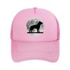 Black Dog Silhouette Full Moon Graph Mesh Baseball Cap For Womens Unisex FeUnisex Beach Dad Hat Hip Hop