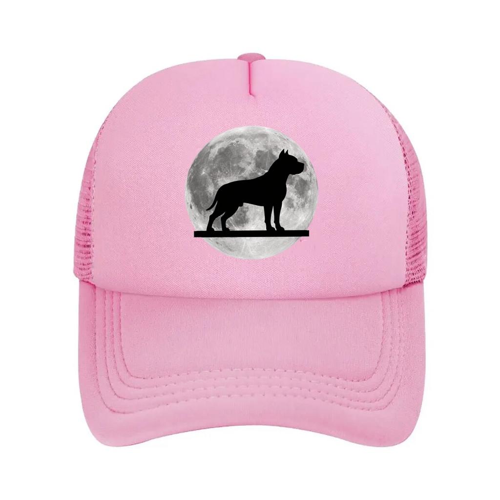 Black Dog Silhouette Full Moon Graph Mesh Baseball Cap For Womens Unisex FeUnisex Beach Dad Hat Hip Hop