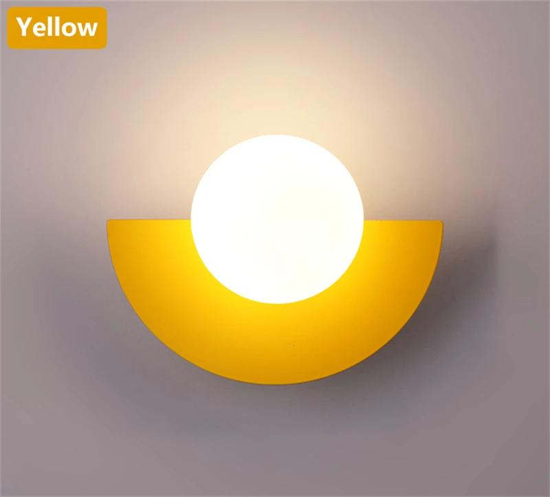 

LED Rainbow Glass Wall Lamp Modern Minimalist Round Sconce Light Creative Art Living Room Background Home Decoration Wall Lamps 3 colored light