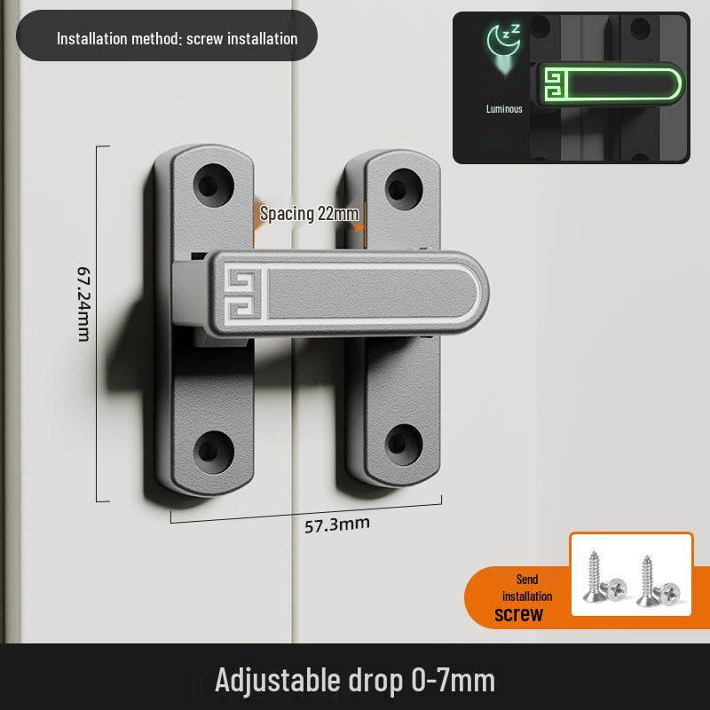 Adjustable No-Drill Surface-Mount Sliding Door Bolt Latch