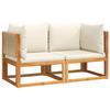 VidaXL Canapés d'angle de jardin avec coussins 2 pièces Bois d'acacia et corde 3278853