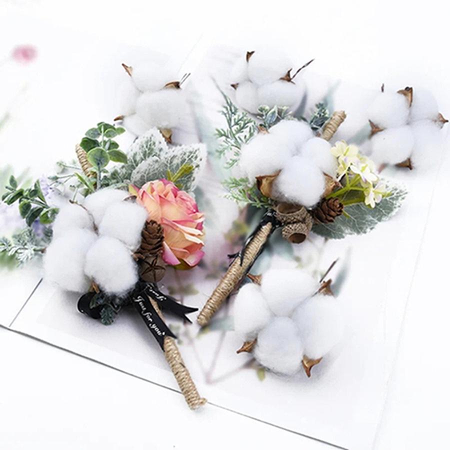 10/20Pcs Artificial Flowers Hot Sale Cotton Balls Christmas Decoration Photograph Prop Wreath Wedding Holding Home Diy Accessory